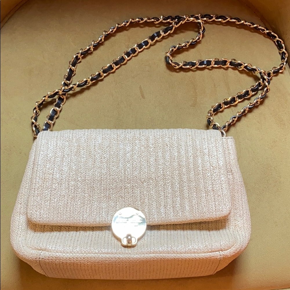 Henri bendel raffia crossbody bag